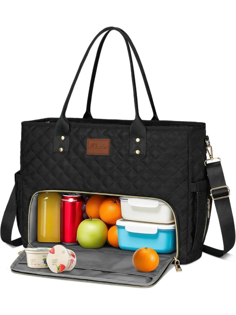 Stylish Insulated Lunch Tote & Work Bag, Large Capacity 15.6", Multi-Pocket